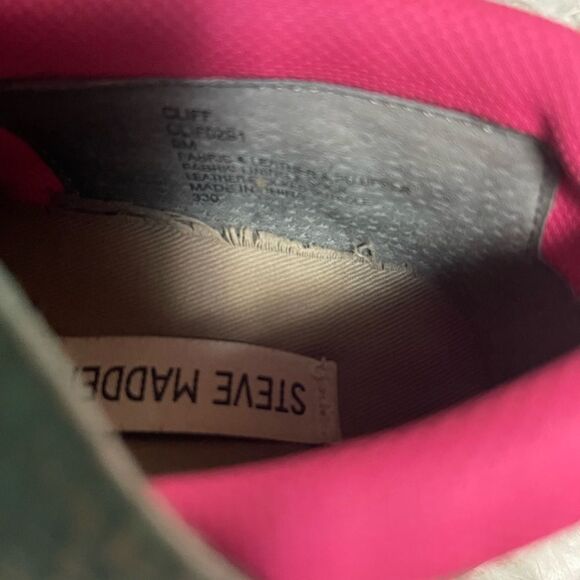 STEVE MADDEN Women's Cliff Trainers Sneakers Dot Wedges NeonMulti color SZ9M - Picture 9 of 10